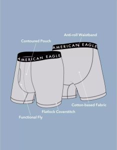 American Eagle AEO Eagle 6" Klassische 3-Pack Slip Herren Mehrfarbig | CBJAH5260