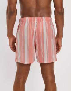 American Eagle AEO Gestreift Stretch Badehose Herren Hellrosa | FUYIT9876