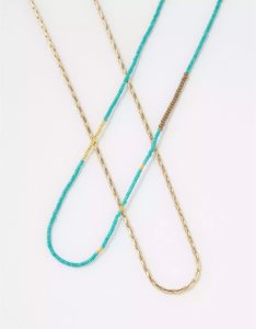 American Eagle AEO Gold Chain Beaded Necklace 2-Pack Schmuck Herren Gold | GKPUR8941