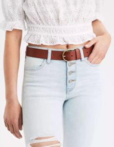 American Eagle AEO High-Waisted Leder Gürtel Damen Braun | KLEFW8704