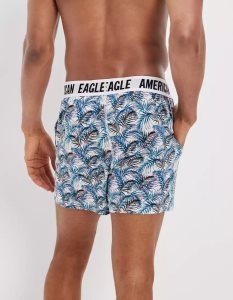 American Eagle AEO Palm Trees Ultra Soft Pocket Badehose Herren Schwarz | KAZBH8762