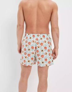 American Eagle AEO Peach Tree Stretch Badehose Herren Weiß | VXAZB6358