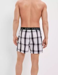 American Eagle AEO Plaid Stretch Badehose Herren Weiß | LTSNE6857