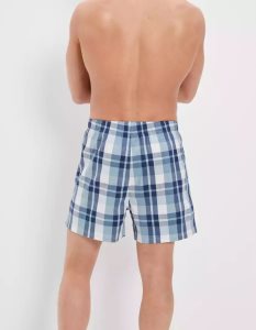 American Eagle AEO Plaid Stretch Badehose Herren Weiß | ZTPFR4217
