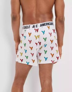 American Eagle AEO Shadow Eagle Ultra Soft Badehose Herren Weiß | TCBSU3428