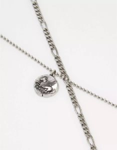American Eagle AEO Silver Link Chain Necklace 2-Pack Schmuck Herren Silber | XOQYD3627