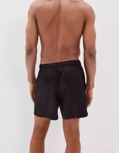 American Eagle AEO Solid Satin Pocket Badehose Herren Schwarz | IFJPG6937