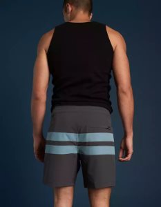 American Eagle AE 24/7 Good Vibes 7" Gestreift Board GolfShorts Herren Grau | CPEOT6132