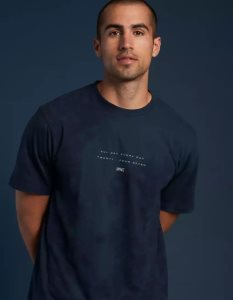 American Eagle AE 24/7 Good Vibes Graphic T-shirts Herren Grau Blau | GEQSJ9687