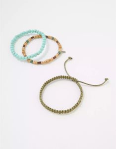 American Eagle AE Beaded Bracelet 3-Pack Schmuck Herren Türkis | TKWXV5064