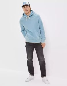 American Eagle AE Bonfire Fleece Hoodie Herren Blau | PAIJR6915