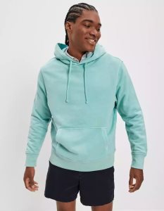 American Eagle AE Bonfire Fleece Hoodie Herren Helltürkis | PATLQ2590