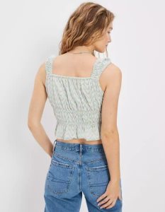American Eagle AE Cap Sleeve Babydoll Blouse Hemd Damen Mehrfarbig | WSLYX3492