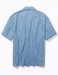 American Eagle AE Chambray Button-Up Poolside Shirt Flanell Tops Herren Hellblau | GNRWS3806