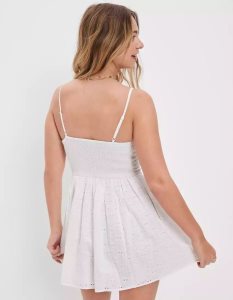 American Eagle AE Corset Cami Minikleid Damen Weiß | QVANX4905