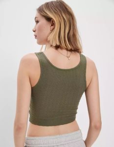American Eagle AE Corset Muskelshirt Damen Olivgrün | MPHKT5219