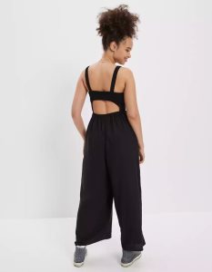 American Eagle AE Corset Overall Damen Schwarz | MBNIK2053