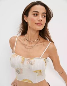 American Eagle AE Corset Tube Top Hemd Damen Weiß | CPYLM9738