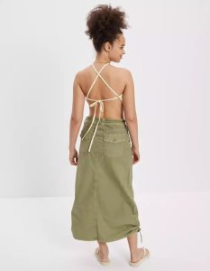 American Eagle AE Crochet Open-Back Halter Top Pullover Damen Mehrfarbig | BEPST3068