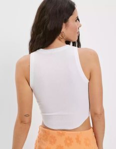 American Eagle AE Daily Fave Muskelshirt Damen Weiß | KVGEO5837