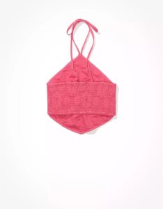 American Eagle AE Embroidered Halter Top Hemd Damen Rosa | AFLIK3564