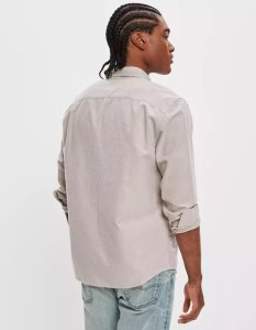 American Eagle AE Everyday Oxford Button-Up Shirt Flanell Tops Herren Braun | OFQNY1845