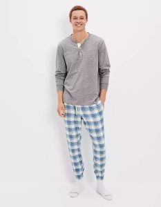 American Eagle AE Flannel Joggers Loungewear Herren Weiß | IATDP6809
