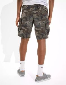 American Eagle AE Flex 12" Lived-In Longer Length Cargo GolfShorts Herren Camouflage Grün | QTAKW8975