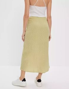 American Eagle AE Floral Slip Midi GolfSkirts Damen Grün | YRMEJ3518