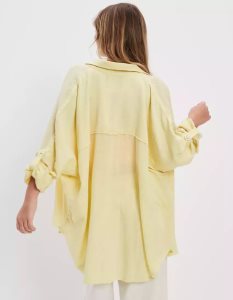 American Eagle AE Go Big Oversized Hemd Damen Hellgrün | HTIVL8794