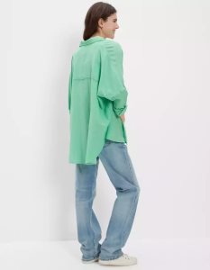 American Eagle AE Go Big Oversized Hemd Damen Hellgrün | LQNWD2739