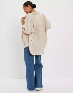 American Eagle AE Go Big Oversized Hemd Damen Mehrfarbig | RHMFS8794