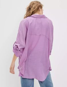 American Eagle AE Go Big Oversized Hemd Damen Mehrfarbig | XLJEK3495