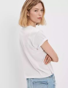 American Eagle AE Graphic Tee T-shirts Damen Weiß | EHXCU7936