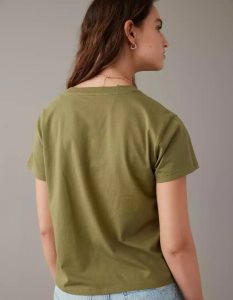 American Eagle AE Graphic Tee T-shirts Damen Olivgrün | IGQOD2497
