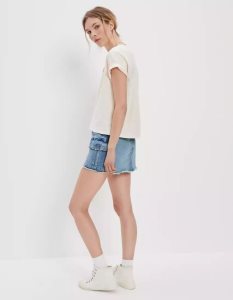 American Eagle AE Graphic Tee T-shirts Damen Weiß | JOAMF0456