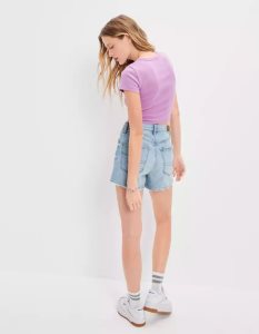 American Eagle AE Hey Baby Tee T-shirts Damen Lila | FMHDG4765