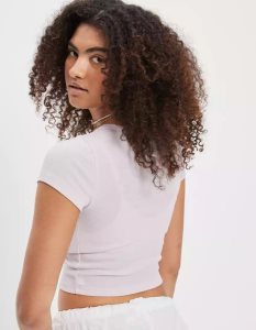 American Eagle AE Hey Baby Tee T-shirts Damen Lila | LAVJB1082