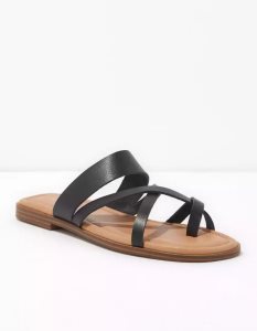 American Eagle AE Kappe Ring Riemchen Sandalen Damen Schwarz | YXBLN5374