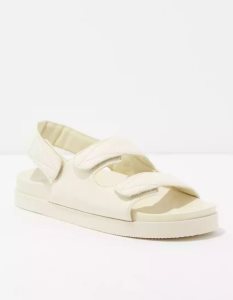 American Eagle AE Klettverschluss Slingback Cushy Sandalen Damen Beige Khaki | YFTHR5840