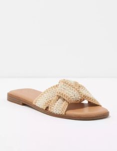 American Eagle AE Knotted Crochet Badelatschen Sandalen Damen Beige | YGRTO8645