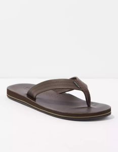 American Eagle AE Leder Flip Flops Herren Dunkelbraun | SDBTO9763