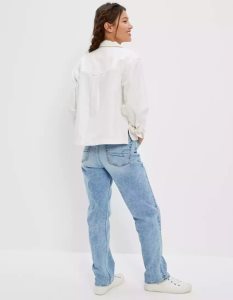 American Eagle AE Long-Sleeve Cargo Button-Up Hemd Damen Mehrfarbig | ZNSYI5086
