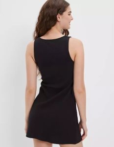 American Eagle AE Notch Neck Minikleid Damen Schwarz | RCILF1805