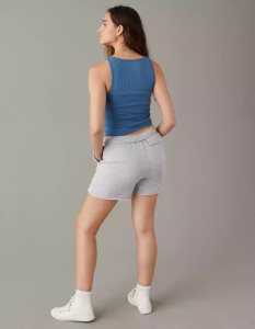 American Eagle AE Notch Neck Muskelshirt Damen Hellblau | UPFZS8402