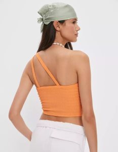 American Eagle AE One-Shoulder Muskelshirt Damen Orange | AMSTL9017
