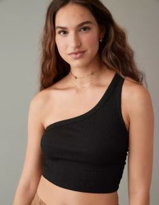 American Eagle AE One-Shoulder Muskelshirt Damen Schwarz | DUZFP9318