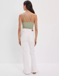 American Eagle AE One-Shoulder Muskelshirt Damen Olivgrün | MPVYZ9753