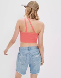 American Eagle AE One-Shoulder Muskelshirt Damen Koralle | UFJCY7508