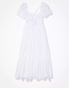 American Eagle AE Open Back Corset Midi-kleid Damen Weiß | FBVZT0347